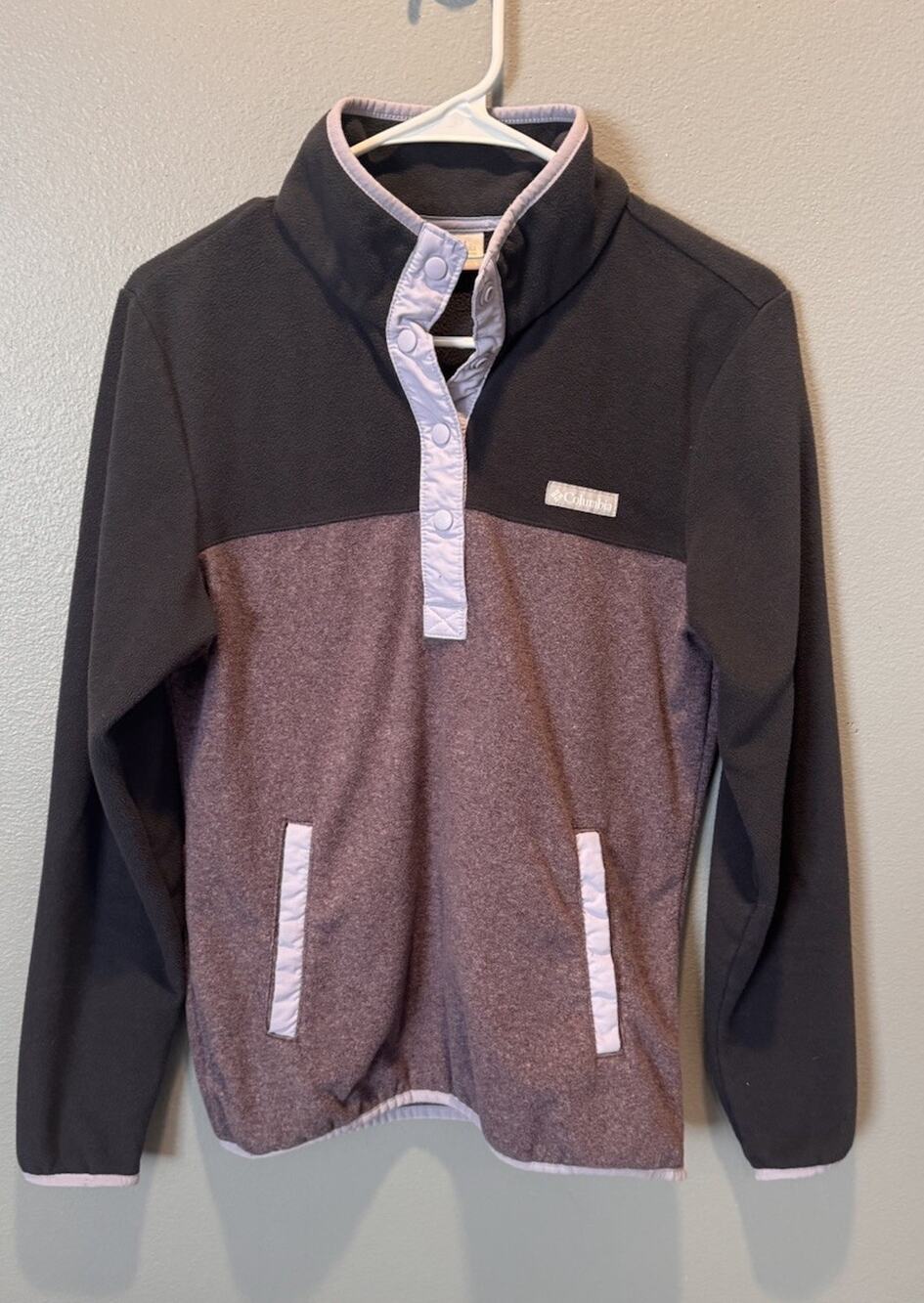 Columbia Fleece 1/4 Snap Pullover Women's Size S Purple Colorblock